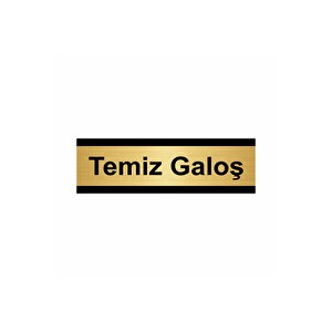 Temiz Galoş 5x20cm Altın Renk Metal Yönlendirme Levhası