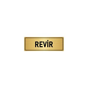 Metal Yönlendirme Levhası, Departman Kapı İsimliği Revir 10x20 Cm Altın Renk