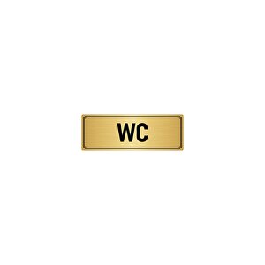 Metal Yönlendirme Levhası, Departman Kapı İsimliği Wc 5x20 Cm Altın Renk