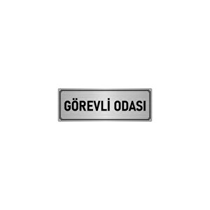Metal Yönlendirme Levhası, Departman Kapı İsimliği Görevli Odası 10x20 Cm Gümüş Renk