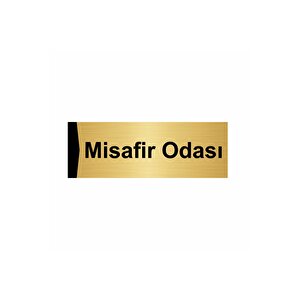 Misafir Odası 10x20cm Altın Renk Metal Yönlendirme Levhası