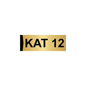Kat 12  10x20cm Altın Renk Metal Yönlendirme Levhası
