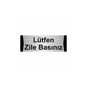 Lütfen Zile Basınız 10x20cm Gümüş Renk Metal Yönlendirme Levhası