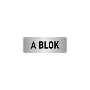 Metal Yönlendirme Levhası, Departman Kapı İsimliği A Blok 7x20 Cm Gümüş Renk