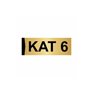 Kat 6  7x20cm Altın Renk Metal Yönlendirme Levhası