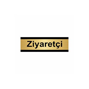 Ziyaretçi 7x20cm Altın Renk Metal Yönlendirme Levhası