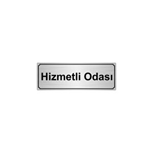 Hi̇zmetli̇ Odasi Yönlendi̇rme Levhasi 10cmx20cm Gümüş Renk Metal