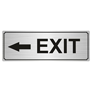 Exit Yönlendi̇rme Levhasi 10cmx20cm Gümüş Renk Metal