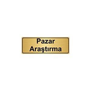 Pazar Araştirma Yönlendi̇rme Levhasi 10cmx20cm Altin Renk Metal