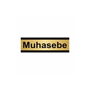 Muhasebe 7x20cm Altın Renk Metal Yönlendirme Levhası
