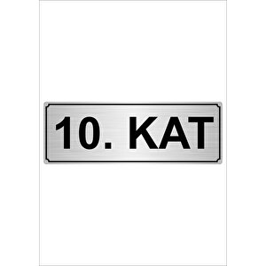 10.kat  7cmx20cm Metal Yönlendirme Levhası Gümüş Renk