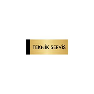 Metal Yönlendirme Levhası, Departman Kapı Isimliği Teknik Servis 7x20 Cm Altın Renk