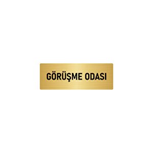 Metal Yönlendirme Levhası, Departman Kapı İsimliği Görüşme Odası 10x20 Cm Altın Renk
