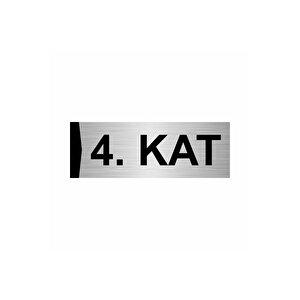 4.kat 5x20cm Gümüş Renk Metal Yönlendirme Levhası