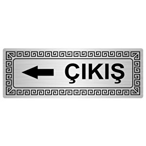 Çikiş Sola 7cmx20cm Metal Yönlendi̇rme Levhasigümüş Renk Metal