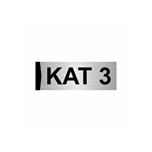 Kat 3  10x20cm Gümüş Renk Metal Yönlendirme Levhası