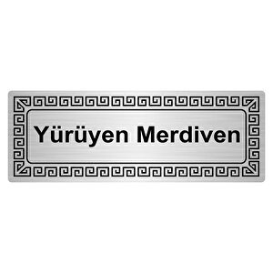 Yürüyen Merdiven 7cmx20cm Metal Yönlendi̇rme Levhasi Gümüş Renk Metal