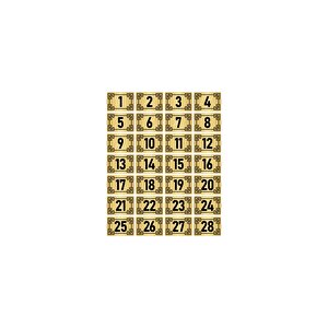 Metal Kapı Masa Dolap Numara Levhası 10x15cm Altın Renk 28 Adet (1…28)