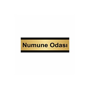 Numune Odası 5x20cm Altın Renk Metal Yönlendirme Levhası
