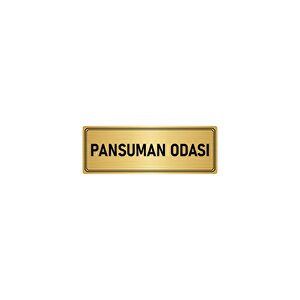 Metal Yönlendirme Levhası, Departman Kapı İsimliği Pansuman Odası 7x20 Cm Altın Renk