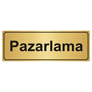 Pazarlama Yönlendi̇rme Levhasi 10cmx20cm Altin Renk Metal