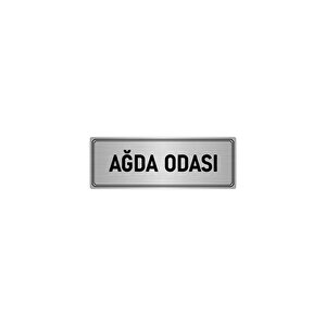 Metal Yönlendirme Levhası, Departman Kapı İsimliği Ağda Odası 10x20 Cm Gümüş Renk