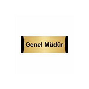 Genel Müdür 7x20cm Altın Renk Metal Yönlendirme Levhası