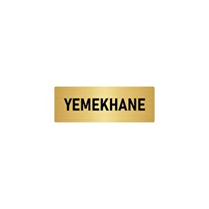 Metal Yönlendirme Levhası, Departman Kapı İsimliği Yemekhane 10x20 Cm Altın Renk