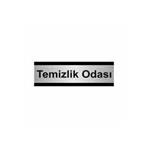 Temizlik Odası 7x20cm Gümüş Renk Metal Yönlendirme Levhası
