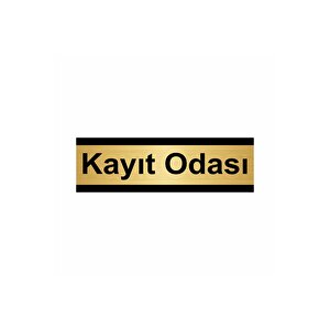 Kayıt Odası 5x20cm Altın Renk Metal Yönlendirme Levhası