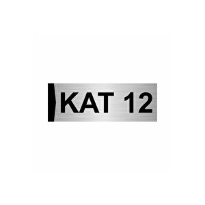 Kat 12  7x20cm Gümüş Renk Metal Yönlendirme Levhası