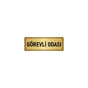 Metal Yönlendirme Levhası, Departman Kapı İsimliği Görevli Odası 7x20 Cm Altın Renk