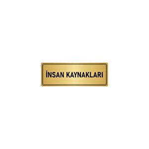 Metal Yönlendirme Levhası, Departman Kapı İsimliği İnsan Kaynakalrı 7x20 Cm Altın Renk