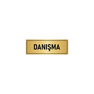 Metal Yönlendirme Levhası, Departman Kapı İsimliği Danışma 7x20 Cm Altın Renk