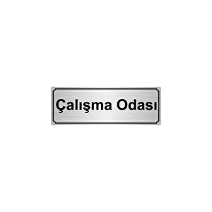 Çalişma Odasi Yönlendi̇rme Levhasi 7cmx20cmgümüş Renk Metal