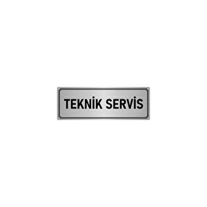 Metal Yönlendirme Levhası, Departman Kapı İsimliği Teknik Servis 10x20 Cm Gümüş Renk