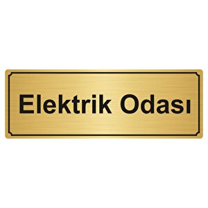Elektri̇k Odasi Yönlendi̇rme Levhasi 10cmx20cm Altin Renk Metal