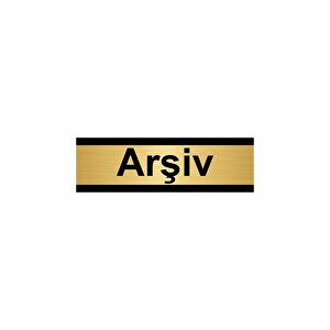 Arşiv 7x20cm Altın Renk Metal Yönlendirme Levhası