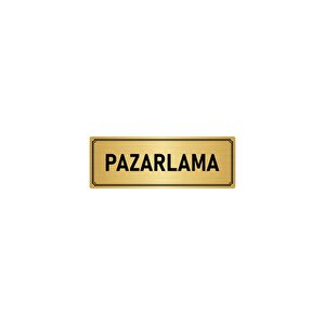 Metal Yönlendirme Levhası, Departman Kapı İsimliği Pazarlama 10x20 Cm Altın Renk
