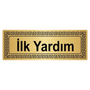 İlk Yardım 7cmx20cm Metal Yönlendi̇rme Levhasi Altin Renk Metal