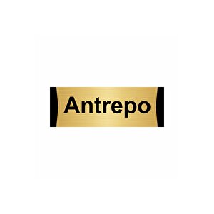 Antrepo 10x20cm Altın Renk Metal Yönlendirme Levhası