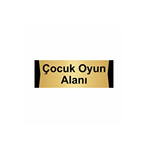 Çocuk Oyun Alanı 10x20cm Altın Renk Metal Yönlendirme Levhası