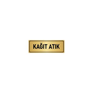 Metal Yönlendirme Levhası, Departman Kapı İsimliği Kağıt Atık 10x20 Cm Altın Renk