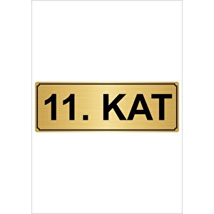 11.kat  10cmx20cm Metal Yönlendirme Levhası Altın Renk