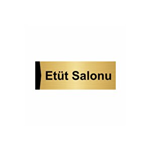 Etüt Salonu 10x20cm Altın Renk Metal Yönlendirme Levhası