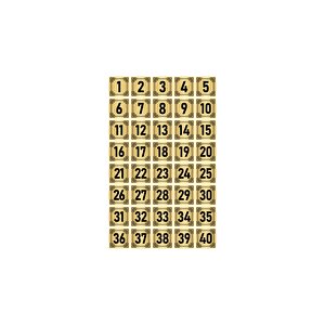 Metal Kapı Masa Dolap Numara Levhası 10x10cm Altın Renk 40 Adet (1…40)