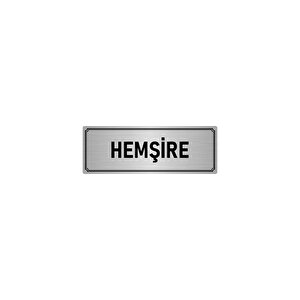 Metal Yönlendirme Levhası, Departman Kapı İsimliği Hemşire 7x20 Cm Gümüş Renk