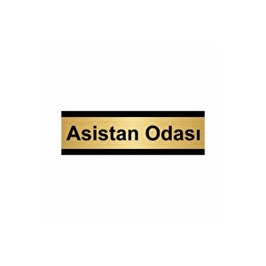 Asistan Odası 7x20cm Altın Renk Metal Yönlendirme Levhası