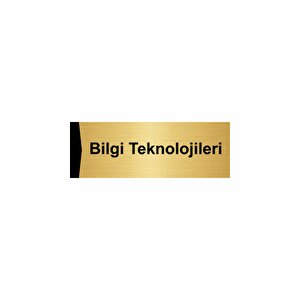 Bilgi Teknolojileri 5x20cm Altın Renk Metal Yönlendirme Levhası