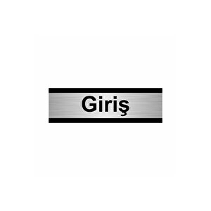 Giriş 5x20cm Gümüş Renk Metal Yönlendirme Levhası